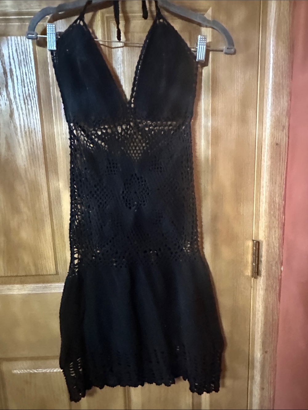 Black Crochet Halter Dress - Sleek Women's Summer Dress